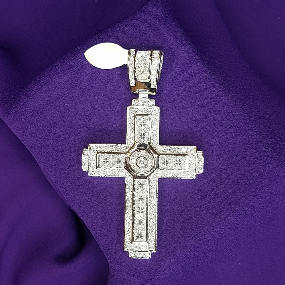 Men's iced out Cross Pendant